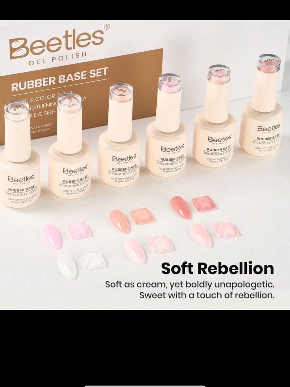 Beetles Rubber Base Gel Polish Set — Soft Pink Shades